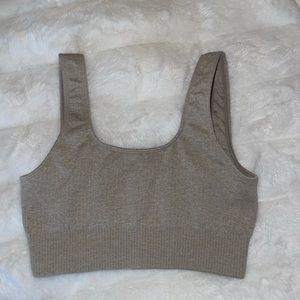 Ethos sports bra. Size small. Ribbed. Tan
